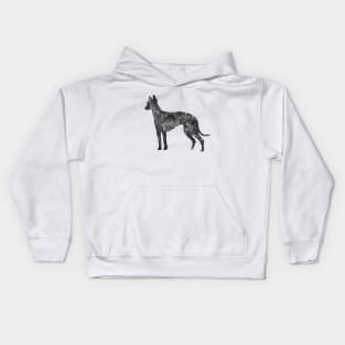 Greyhound dog black and white Kids Hoodie